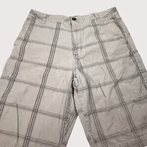 Vans Mens Beige Plaid Corduroy‎ Shorts Size 30 Y2K Skater Casual Gorp Streetwear